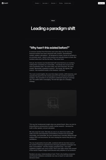 Quartr landing page