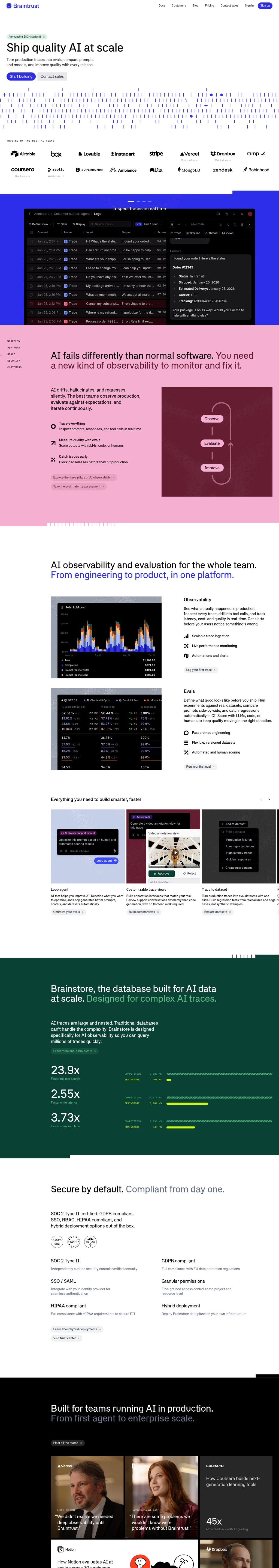 braintrust.dev desktop landing page