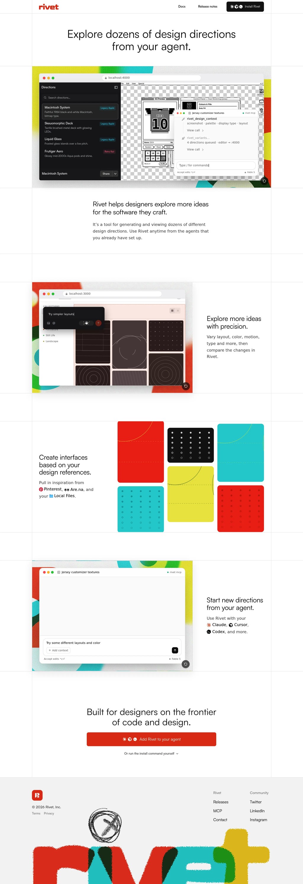 Explore dozens of design directions from your agent desktop landing page