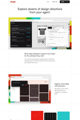 Explore dozens of design directions from your agent landing page