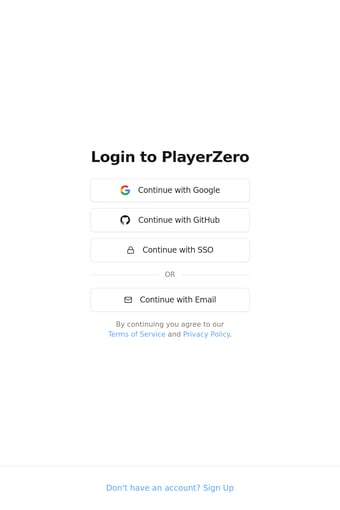 PlayerZero landing page
