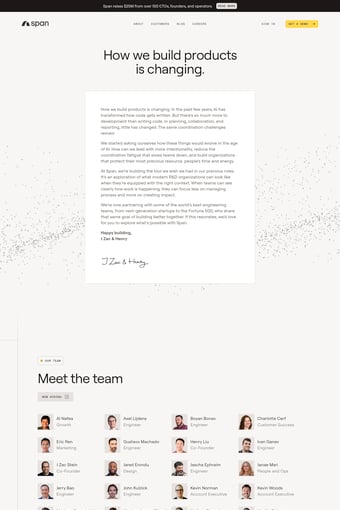 Span landing page