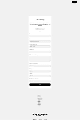 Situation Normal landing page
