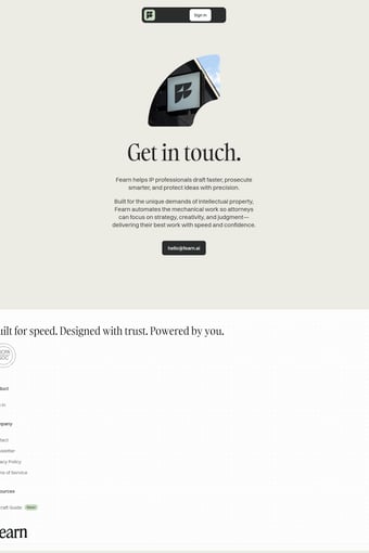 Fearn AI landing page
