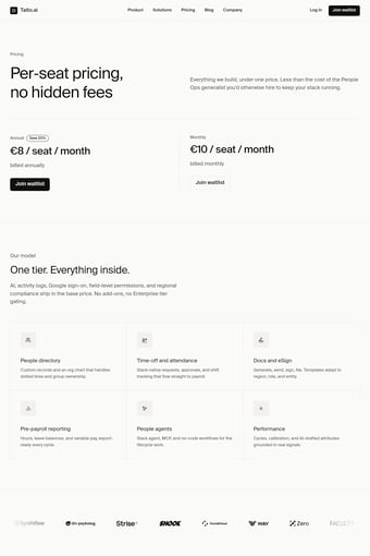 Taito.ai landing page