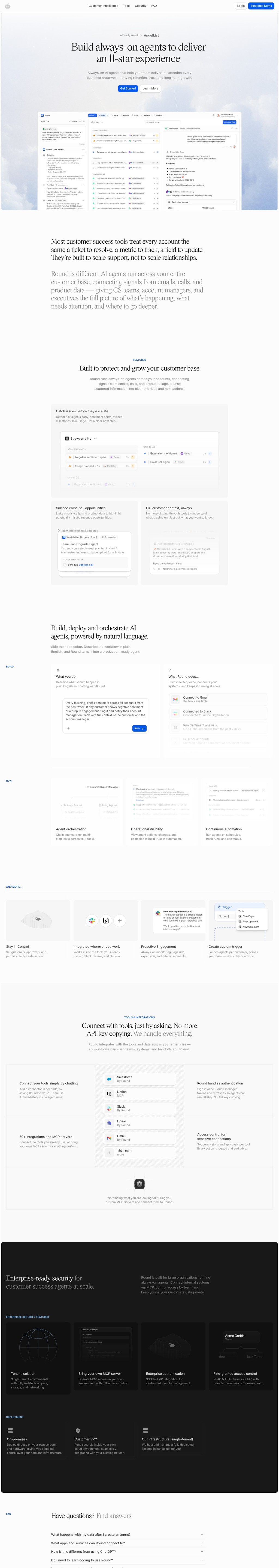 Round desktop landing page