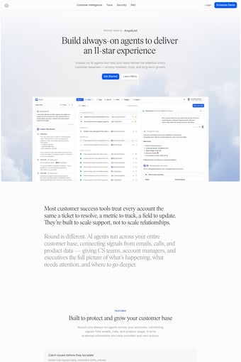 Round landing page