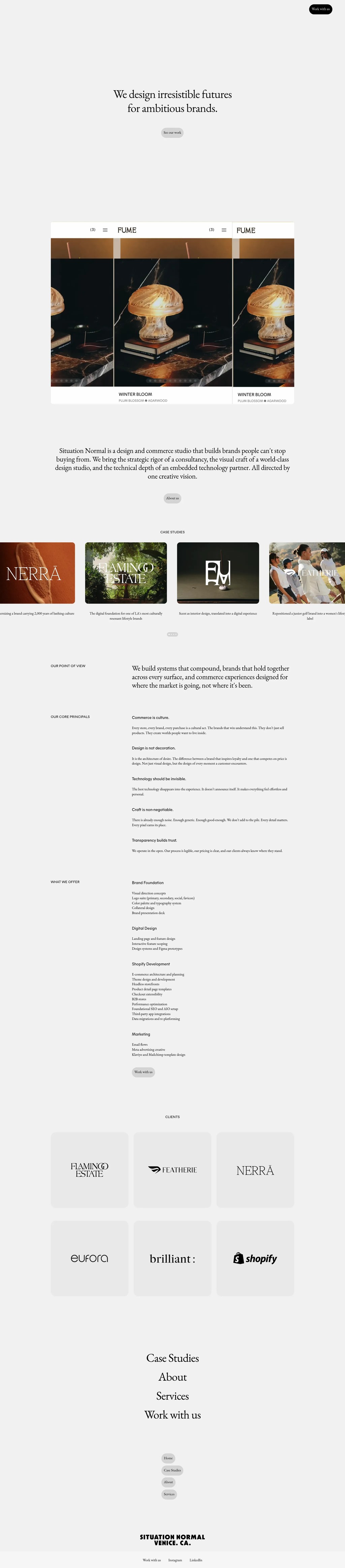 Situation Normal desktop landing page