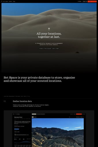 Set Space landing page