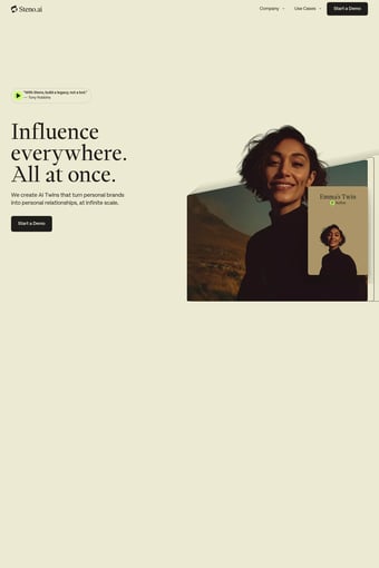 Steno.ai | AI Twins for brands and experts landing page