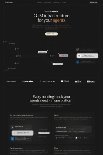 GTM infrastructure for your agents landing page
