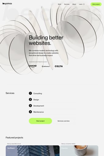 Bejamas landing page