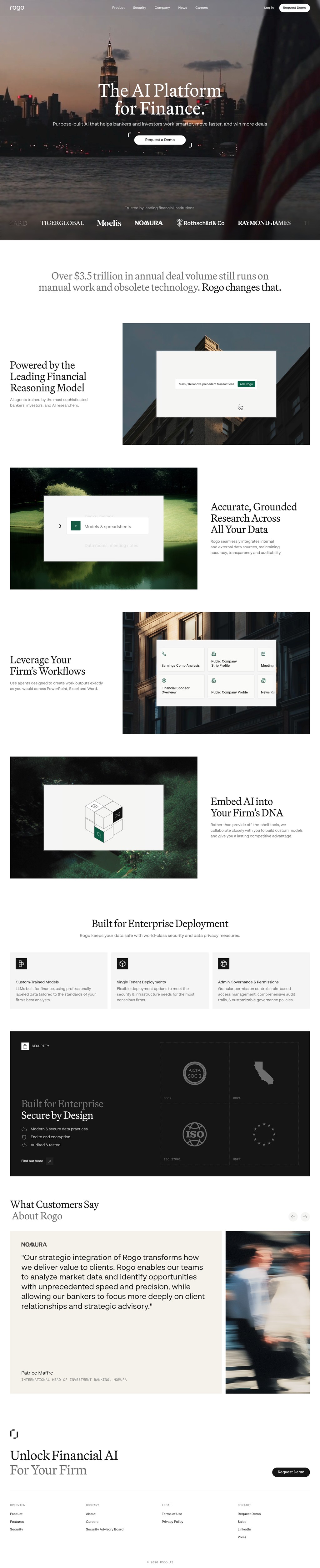 Rogo desktop landing page
