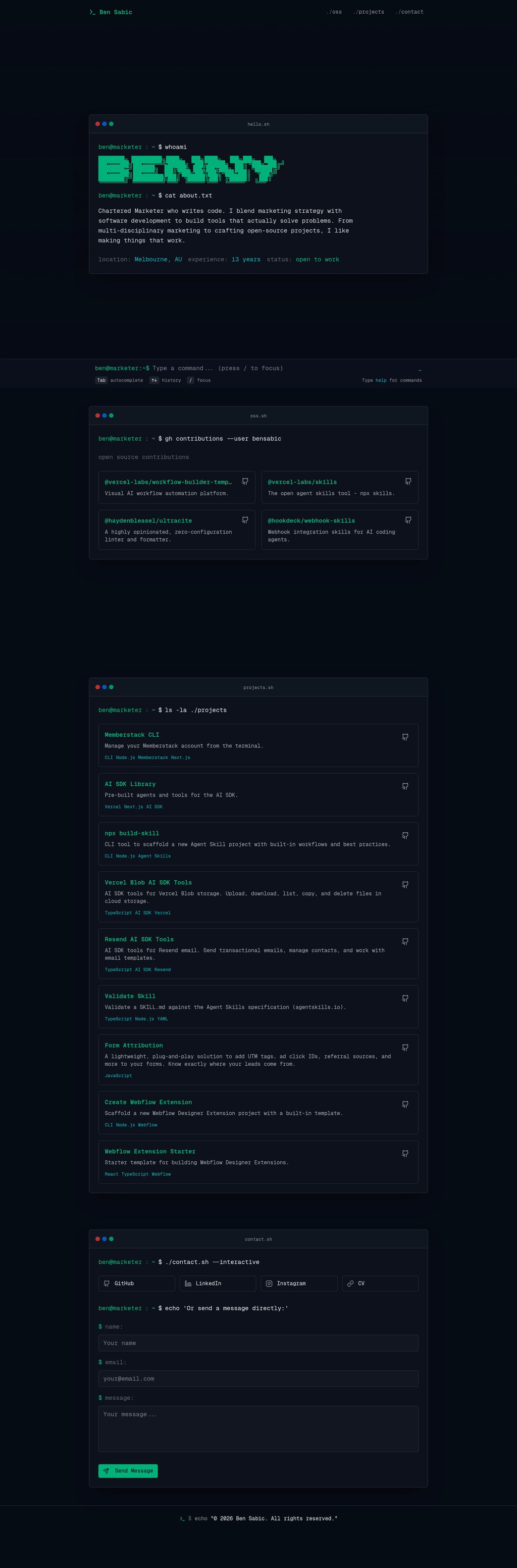 Marketer desktop landing page