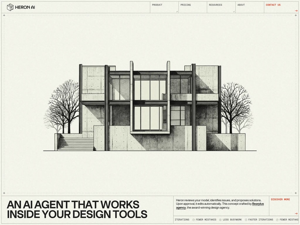 Heron AI | Works inside your design tools desktop landing page