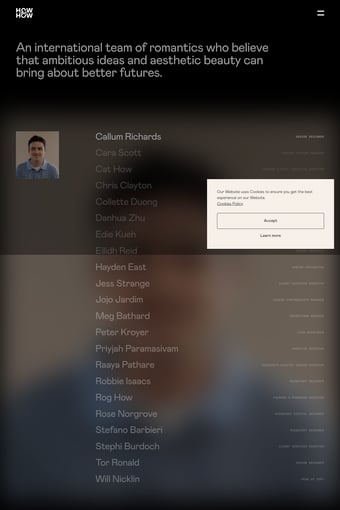How&How landing page