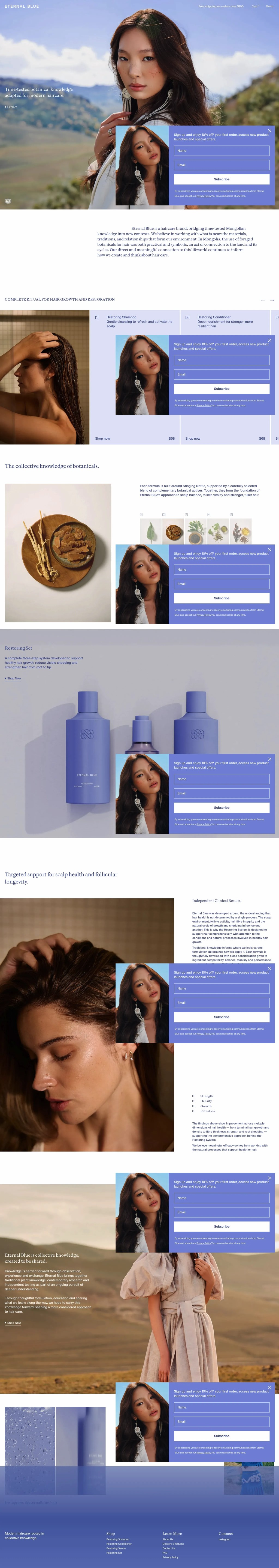 Premium Hair & Scalp Care desktop landing page
