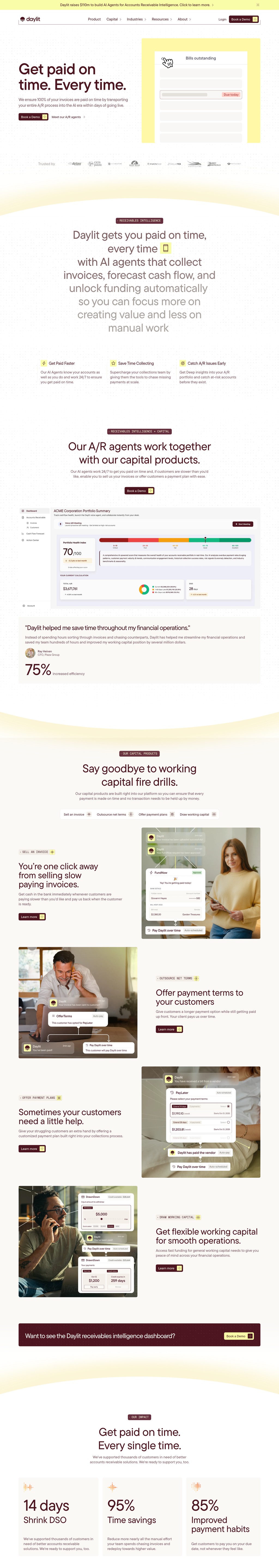 Daylit desktop landing page