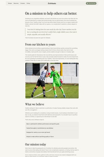 Athleats landing page