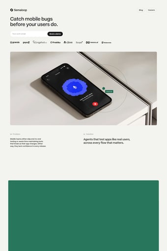 Semaloop landing page