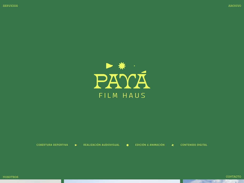 PAYÁ - FILM HAUS desktop landing page