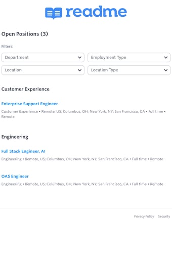 ReadMe landing page