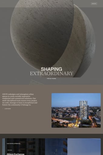 Shaping Extraordinary landing page