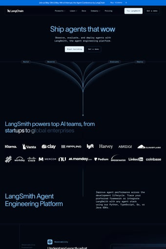 LangChain landing page