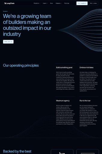 LangChain landing page