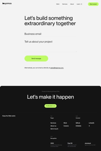 Bejamas landing page