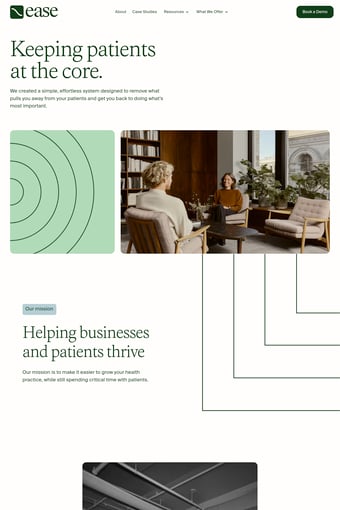 Ease Health landing page