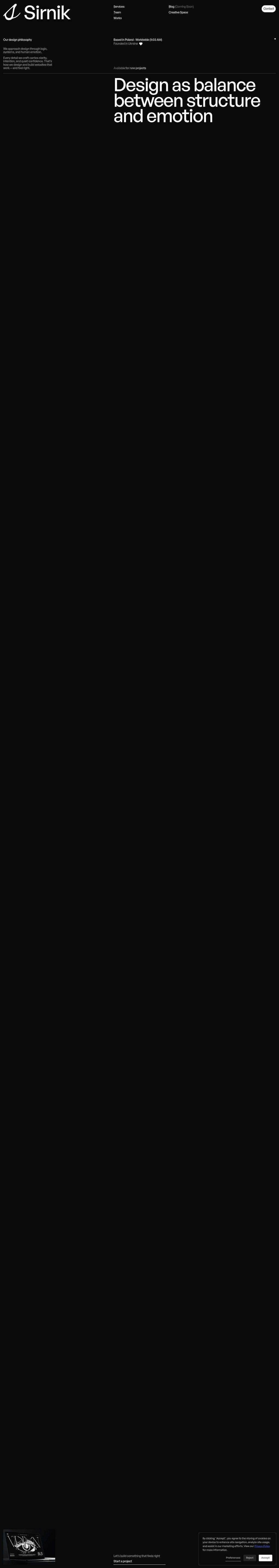 SIRNIK desktop landing page