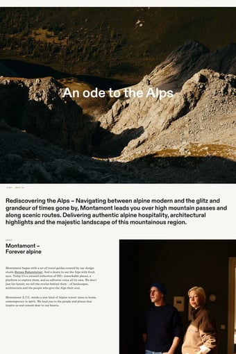 Home | Montamont: Rediscover the Alps landing page