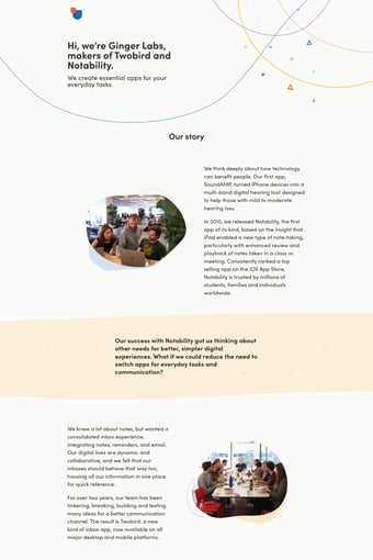 Twobird landing page