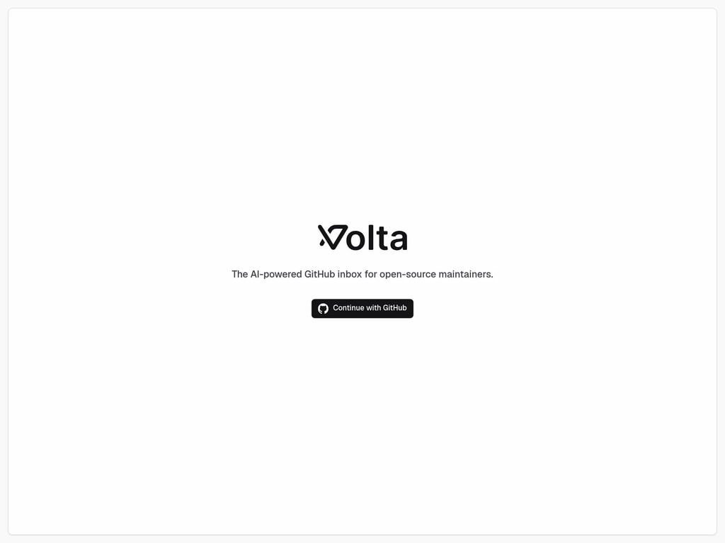 Volta desktop landing page