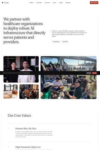 Amigo landing page