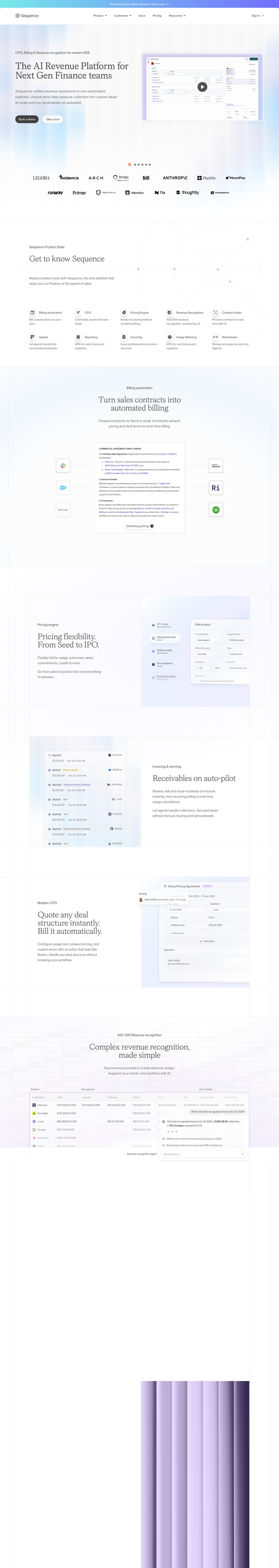 Sequence desktop landing page