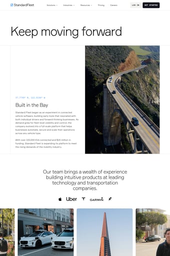 Standard Fleet landing page