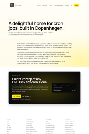 Crontap landing page