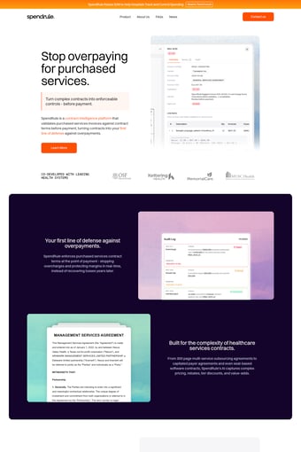 SpendRule landing page
