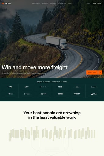 Vooma landing page