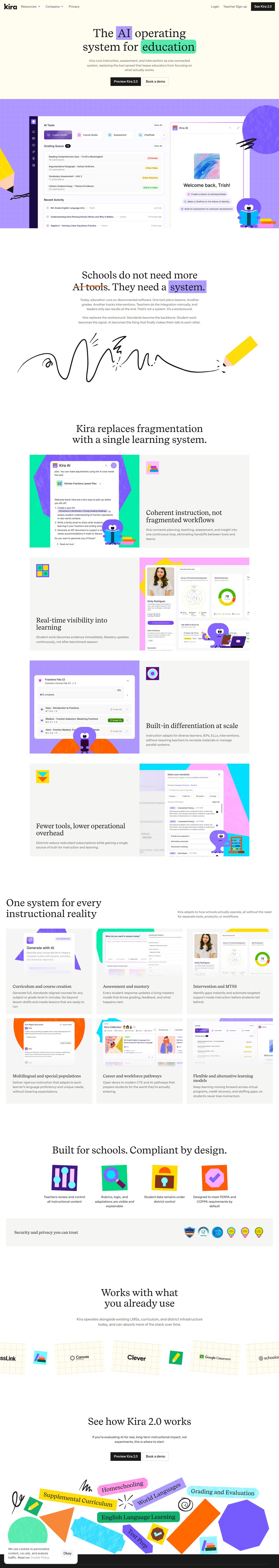 Kira desktop landing page