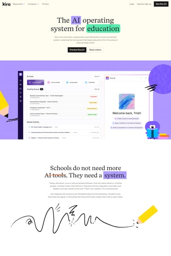 Kira landing page