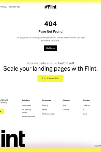 Flint Technologies, Inc. landing page