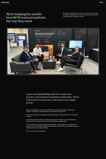 arrowhq.com landing page