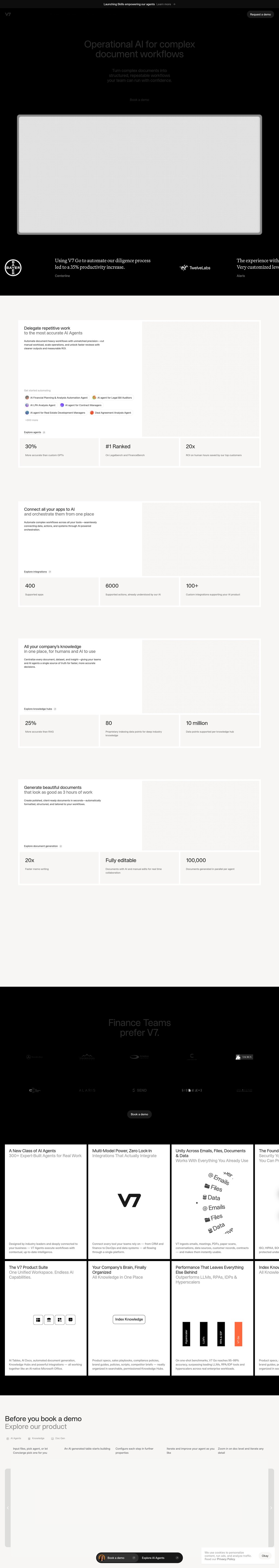 V7 Labs desktop landing page