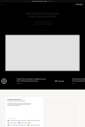 V7 Labs landing page