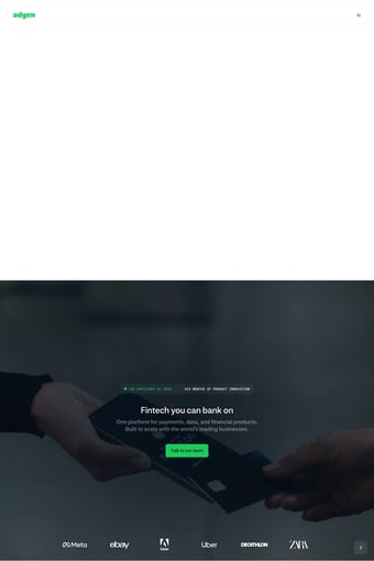 Adyen: Fintech platform for enterprises - Adyen landing page