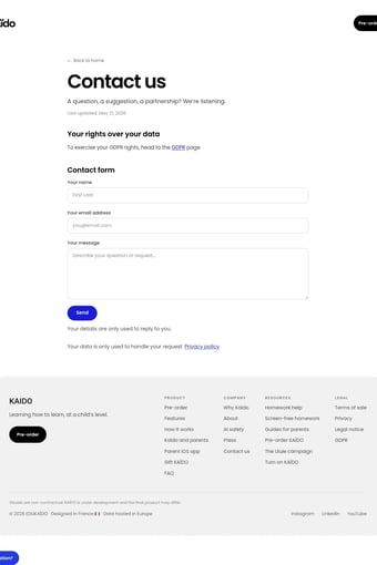 KAÏDO: learning to learn, at a child’s level. landing page