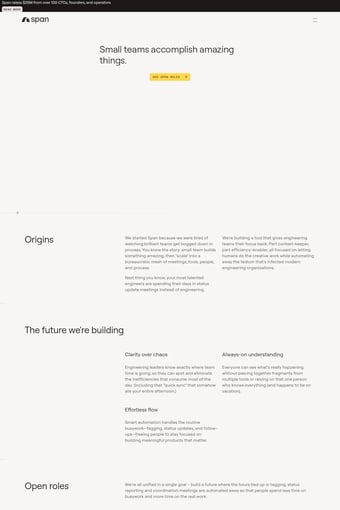 Span landing page